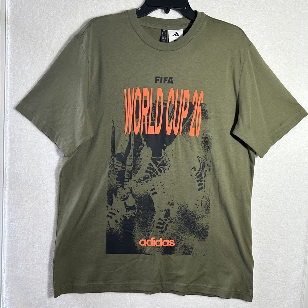 Adidas Mens Size M Green FIFA World Cup 26 Tour Graphic T Shirt